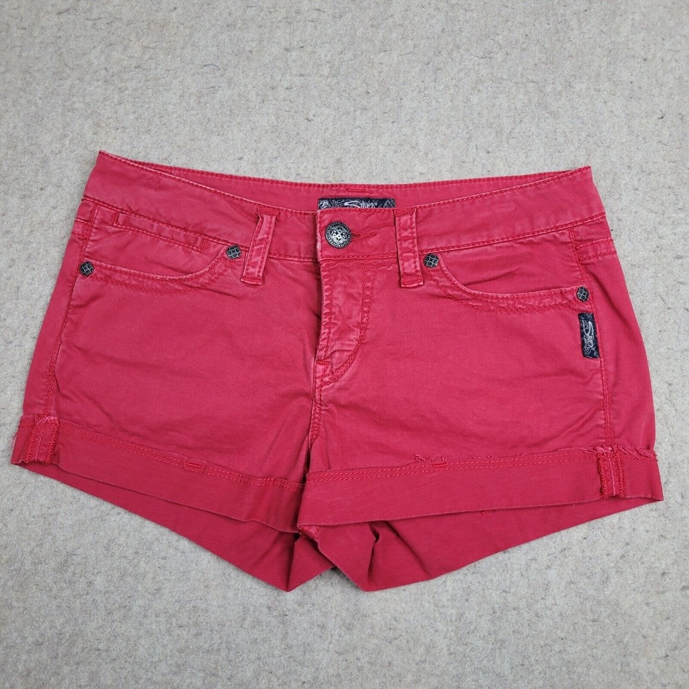 Silver Jeans Toni Short Shorts Pink 3 1/2" Size 28 (Measures‎ 32" Waist)